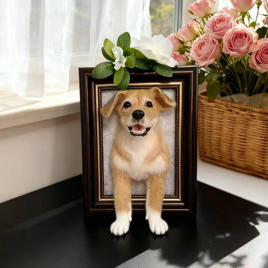 3D Felted Wool Pet Portrait | Custom Dog & Cat Memorial