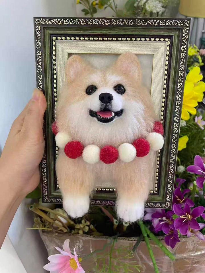 3D Felted Wool Pet Portrait | Custom Dog & Cat Memorial