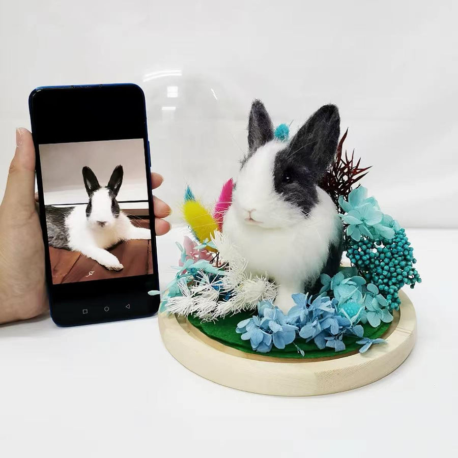 Custom Wool Felt Rabbit Doll — Handheld Miniature Companion