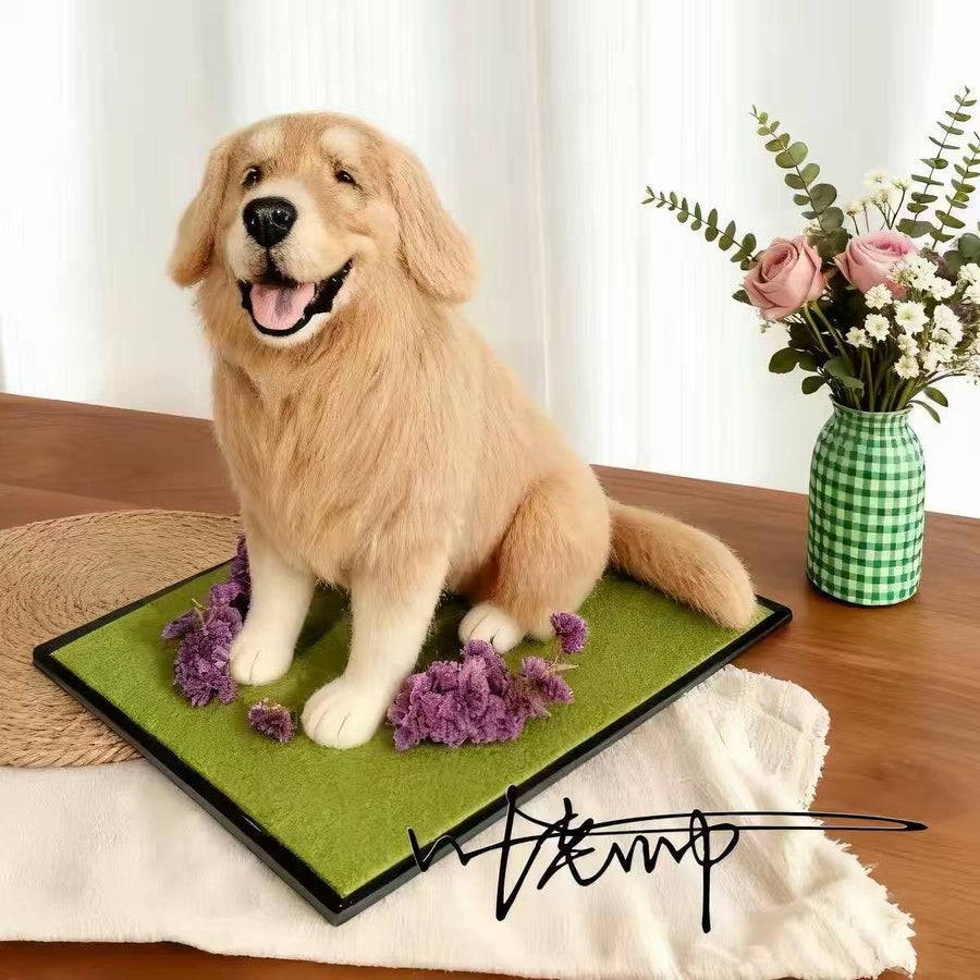 Custom Full-Body Needle Felted Dog Sculpture - Lifelike Pet Replica & Memorial Gift