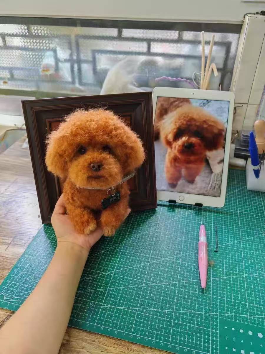 3D Felted Wool Pet Portrait | Custom Dog & Cat Memorial