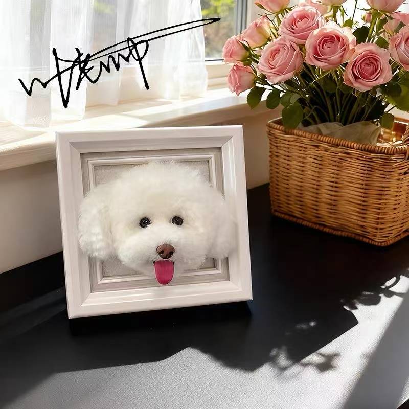 3D Felted Wool Pet Portrait | Custom Dog & Cat Memorial