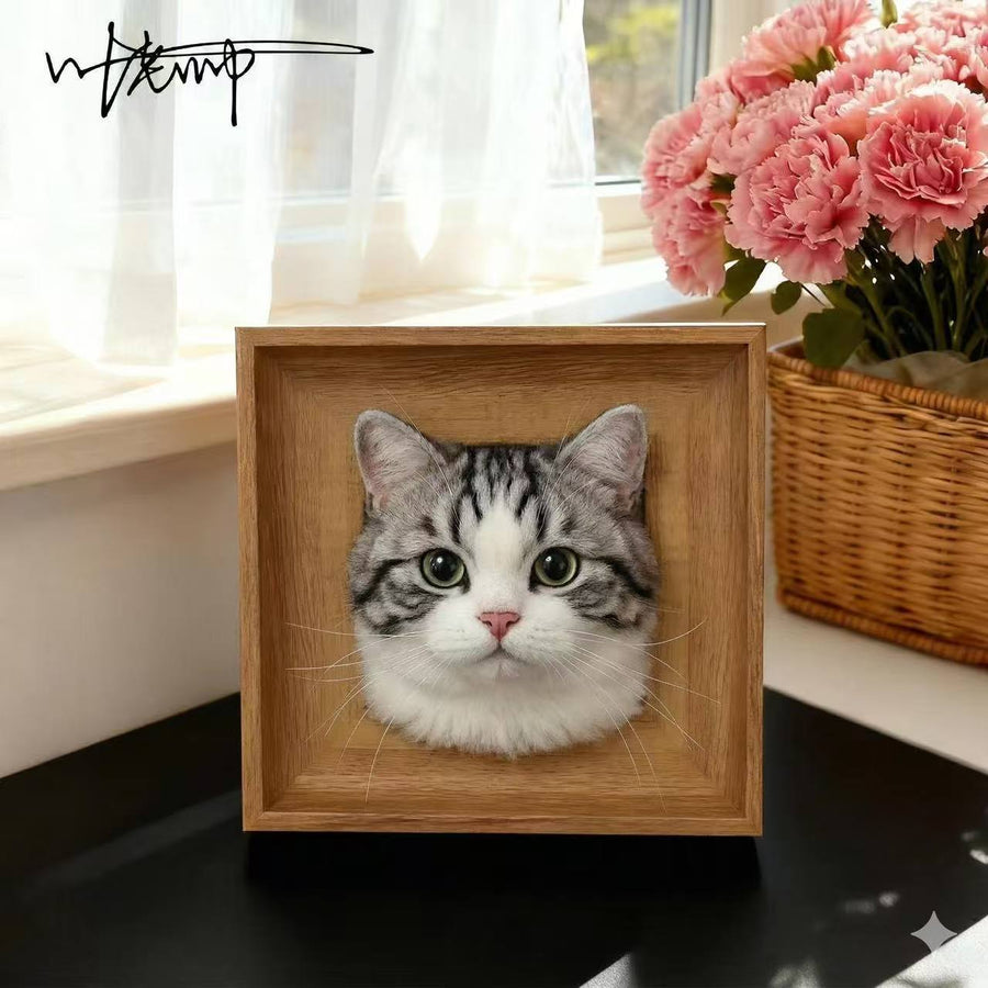 Custom Needle Felted Cat Portrait – Handmade Pet Memorial Gift, Pet Loss Gift, Personalized Cat Art