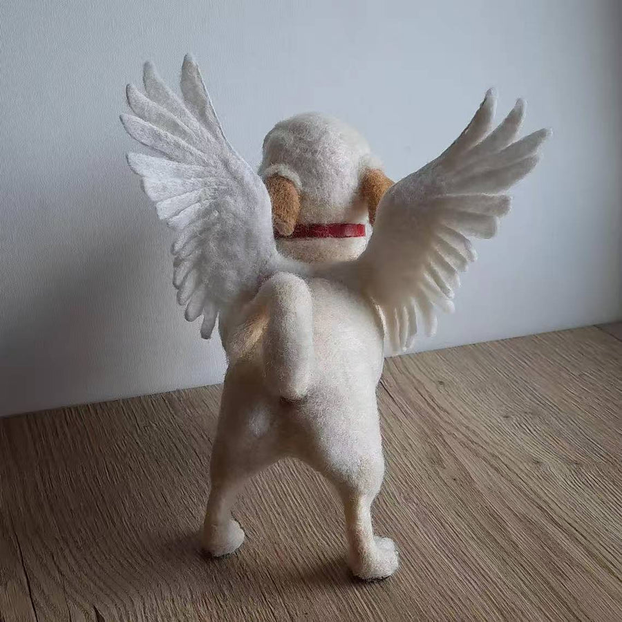 Custom Full-Body Needle Felted Dog Sculpture - Lifelike Pet Replica & Memorial Gift