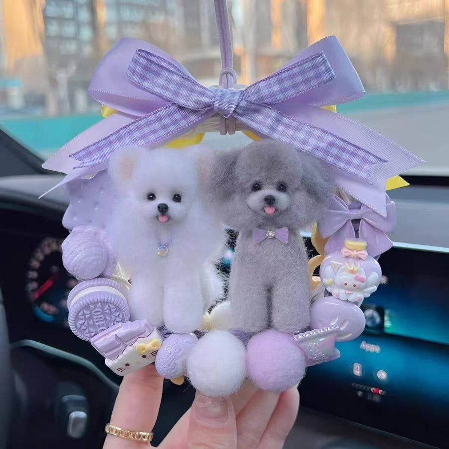 Custom Needle Felted Pet Keychain & Car Charm - Mini 3D Handmade