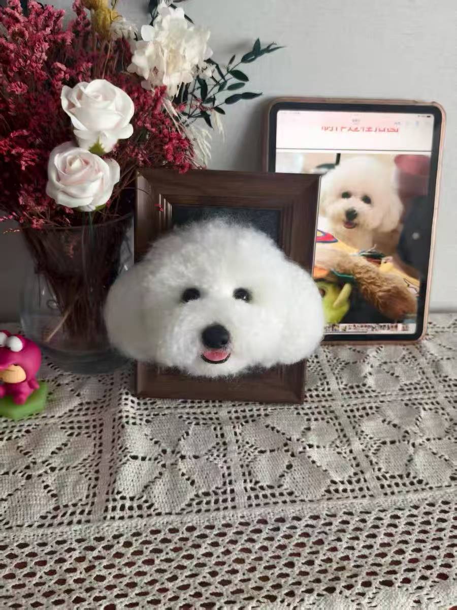 3D Felted Wool Pet Portrait | Custom Dog & Cat Memorial