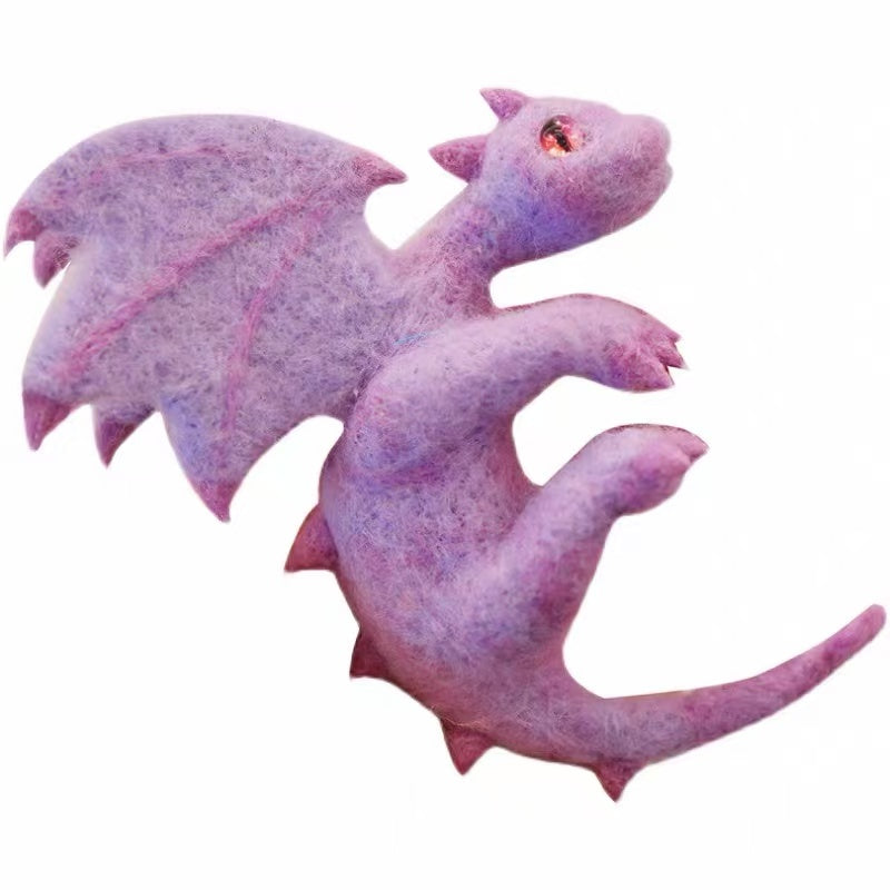 Handmade Wool Felted Baby Dragon Figurine — Fantasy Pocket Creature Sculpture