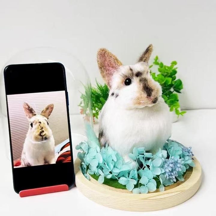 Custom Wool Felt Rabbit Doll — Handheld Miniature Companion