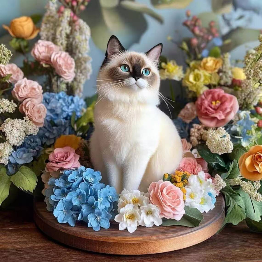Bespoke 3D Full-Body Cat Sculpture - Handmade Wool Felted Pet Loss Memorial Keepsake