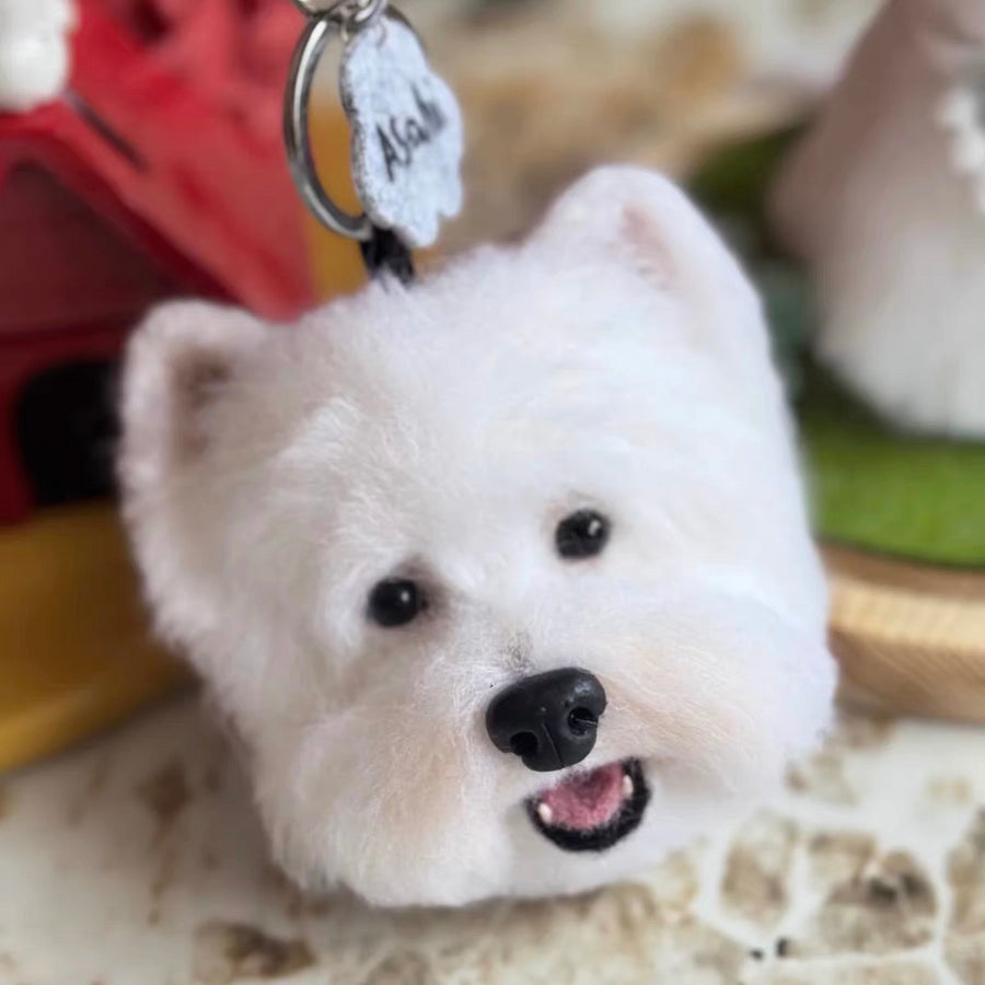 Custom Needle Felted Pet Keychain & Car Charm - Mini 3D Handmade