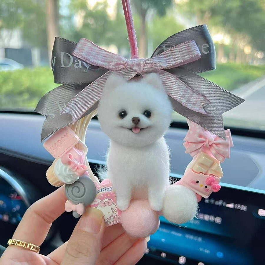 Custom Needle Felted Pet Keychain & Car Charm - Mini 3D Handmade